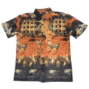 Vintage 90s Positano Disco Rave Shirt All Over Graphic Print L